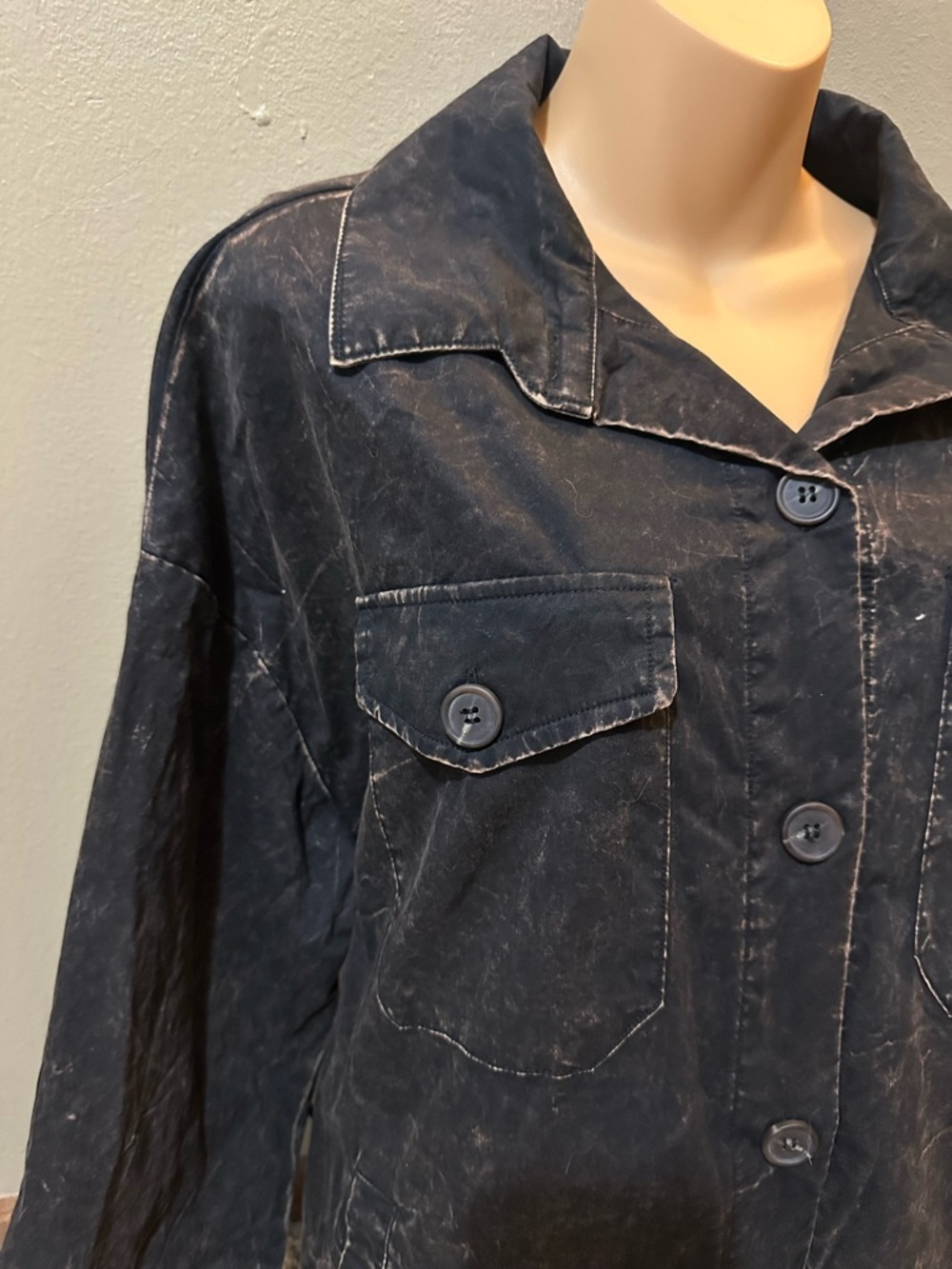 Zenana Black Button-Up Shirt Jacket - XL - Picture 4 of 8